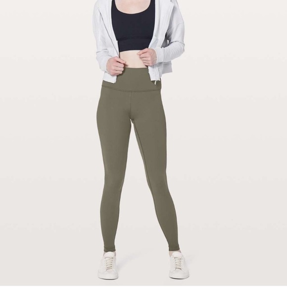 lululemon athletica Pants - Lululemon Wunder Under Hi-Rise Tight Full-On Luxtreme 28" Dark Olive size 6